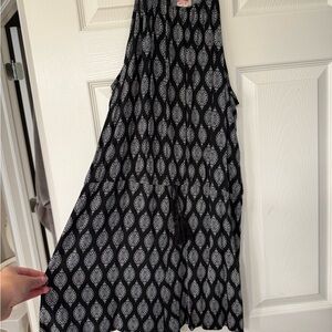 Mossimo Supply Co. Black and White Leaf Print Jumpsuit